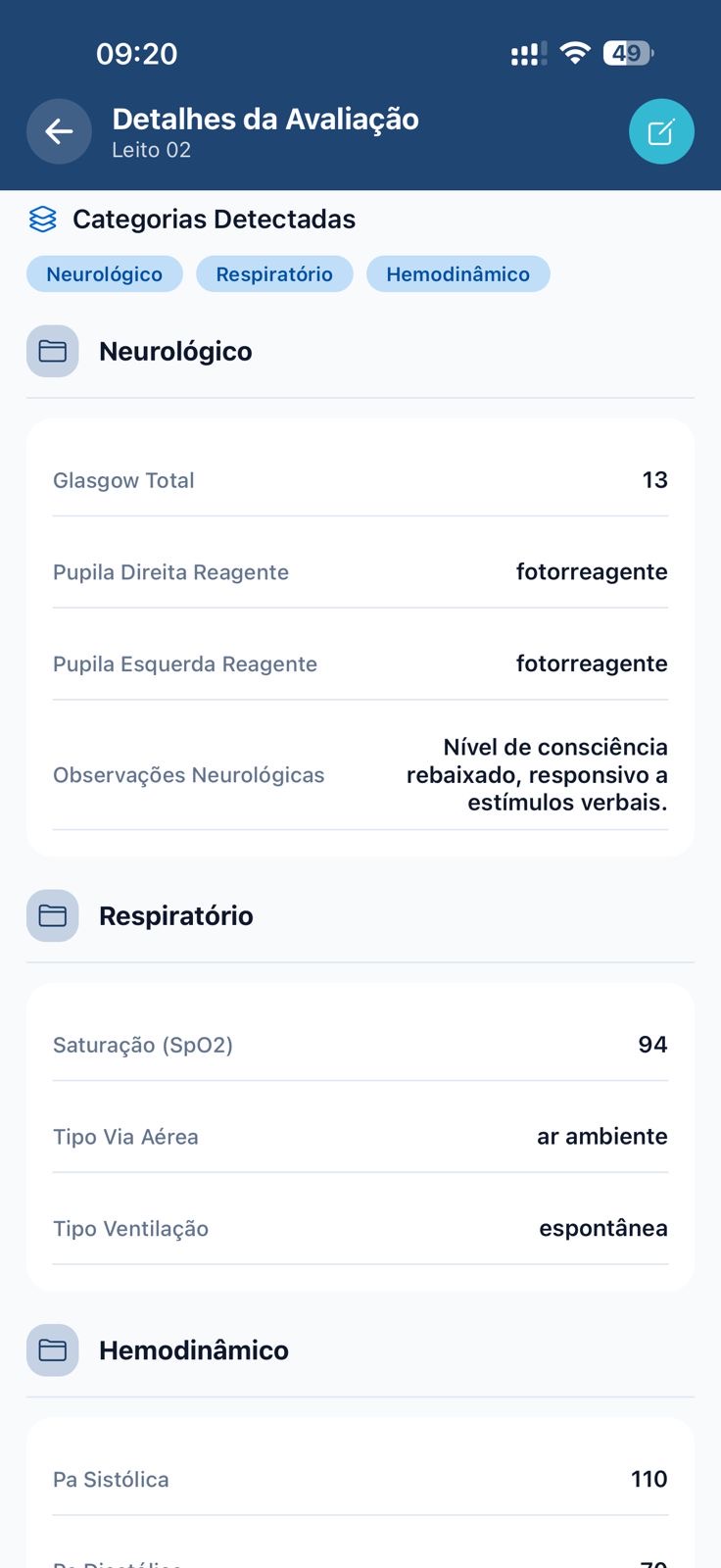 Categorias detectadas